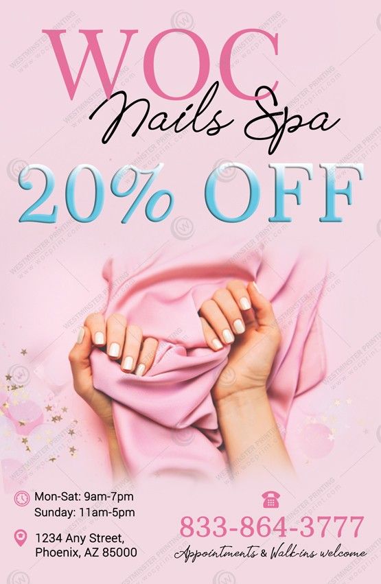 nails-salon-flyers-fl-26 - Flyers - WOC print | Flyer, Salons, Nail salon