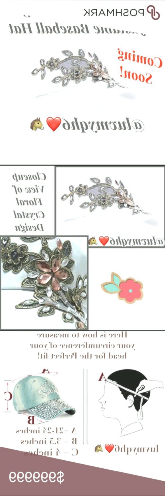 Crystal Floral Bling Adjustable Baseball Cap Crystal Floral Bling Adjustable Bas..., #Adjusta...