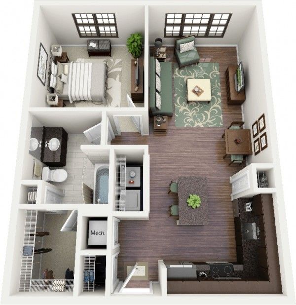 plan appartement open space