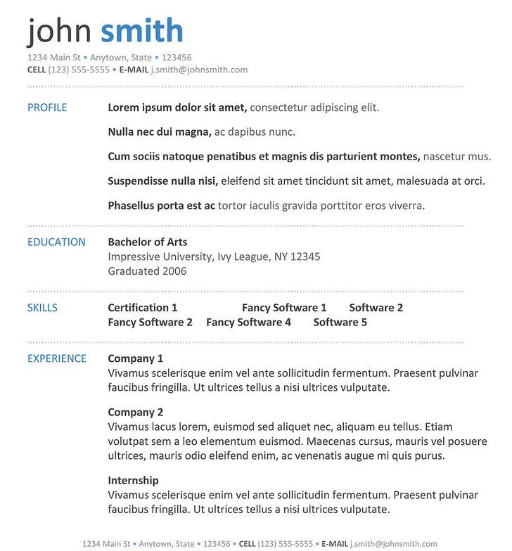 download template resume