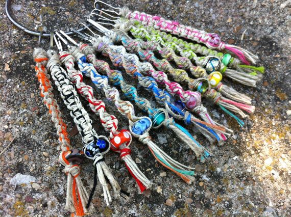 12 assorted macrame keychains hemp keychain key by macrame jewelry designs