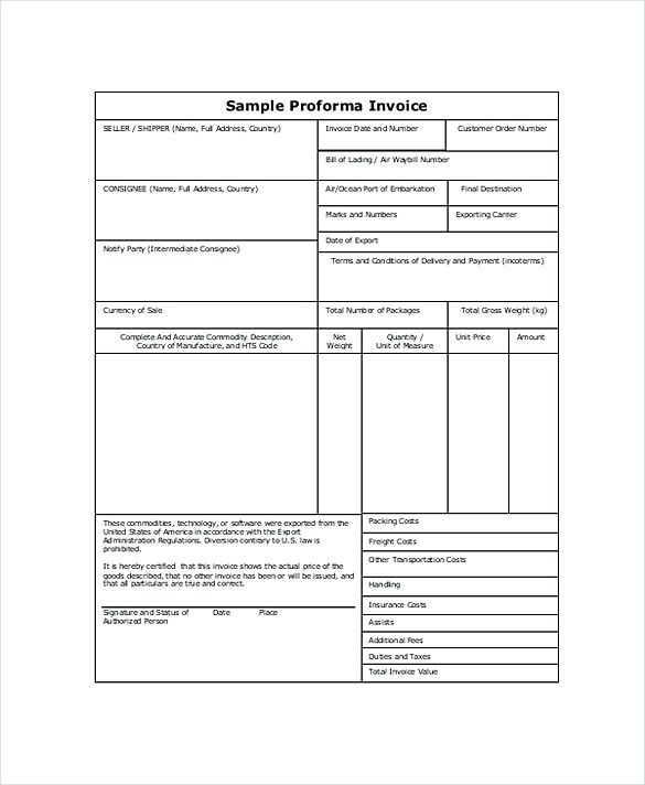 how to make a proforma invoice