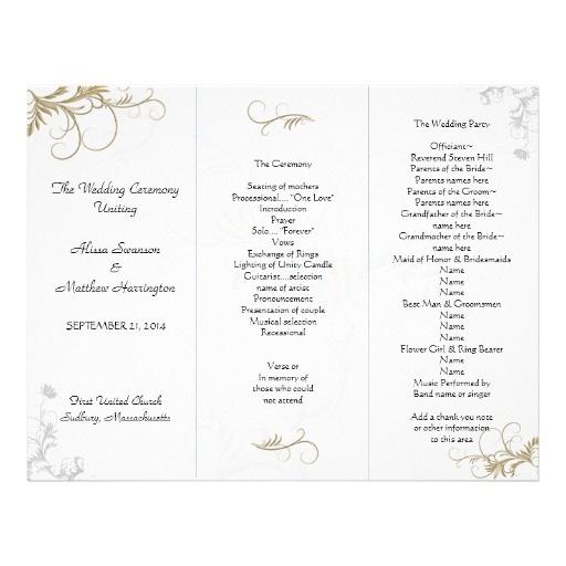 examples of wedding programs