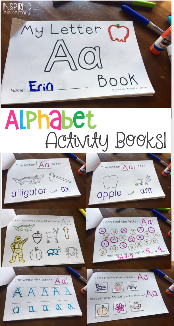 Alphabet Activity Books are a FUN and INTERACTIVE way for students to learn and review letters. 26 books are included in this bundle, one for each letter, along with picture cards for each book to support students with new vocabulary.