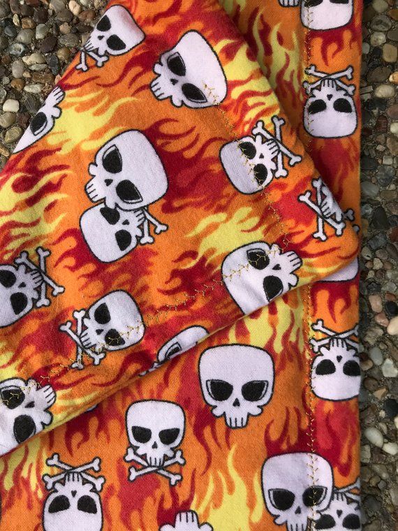 large skull and flames