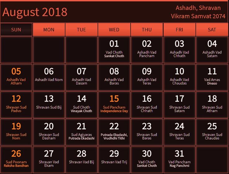 August 2018 Calendar Hindu Panchang Tamil Telugu Marathi Malayalam August 2018 Calendar Hindu Panchang Tamil Telugu Marathi Malayalam