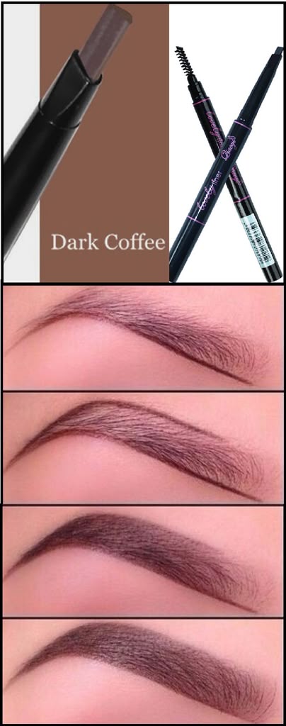 Only $8.99 + Free Shipping in the US. Dark Coffee Eyebrow Pencil & Brush Set - E...