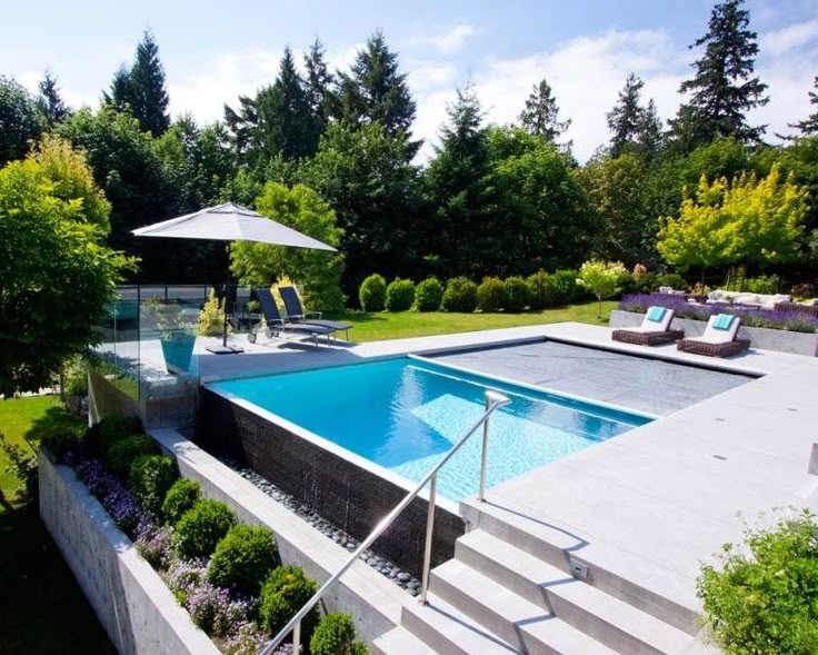 terrassierte Lage und Beton Stützmauern Garten Pinterest - pool im reihenhausgarten terrassierte Lage und Beton Stützmauern Garten Pinterest - pool im reihenhausgarten