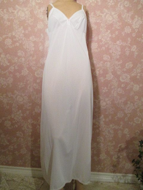 Vintage White Full slip Long Floor Length Lorraine by