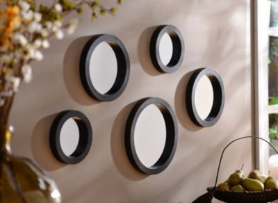 Circle Mirror Set Of 5 Kirklands Decor Pattern Circle Mirror Decor, Small Circular Mirror Wall Decor