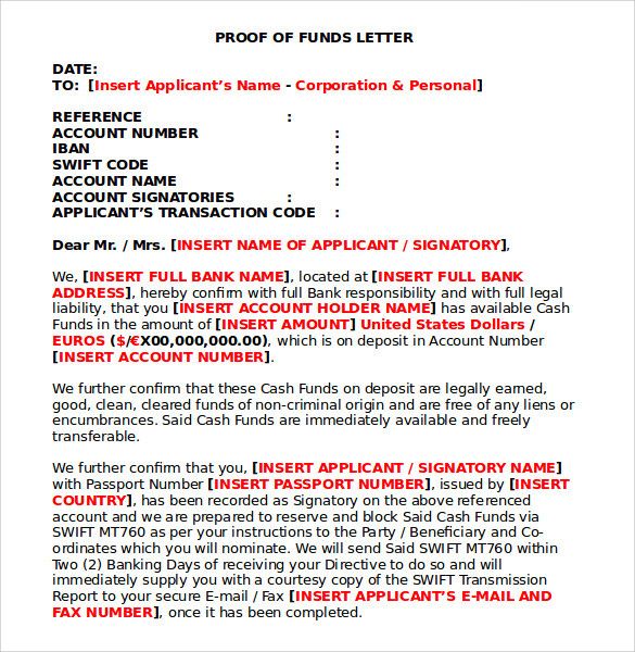 Free Proof Of Funds Letter from i.pinimg.com