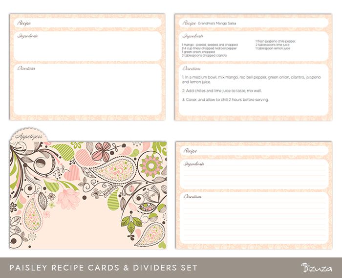 4x6 recipe card template
