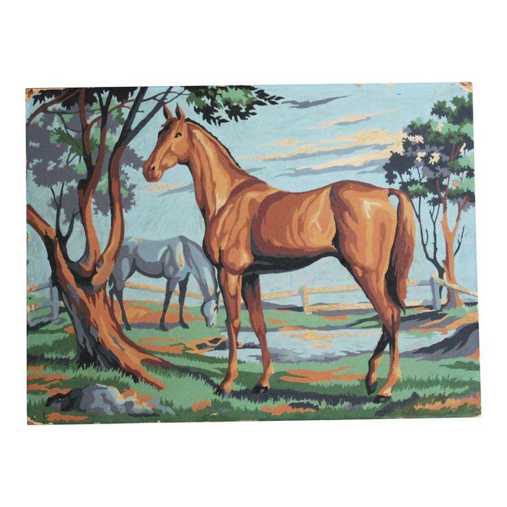 vintage paint by number horses vintage painting painting horse print