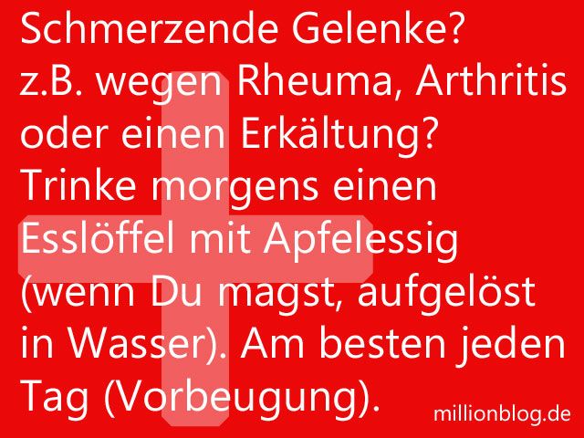 Schmerzende Gelenke? z.B. wegen Rheuma, Arthritis oder einen Erkältung Trinke m...