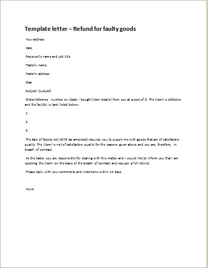 Letter of Refund for Faulty Goods DOWNLOAD at wwwdoxhub - salary history template Letter of Refund for Faulty Goods DOWNLOAD at wwwdoxhub - salary history template