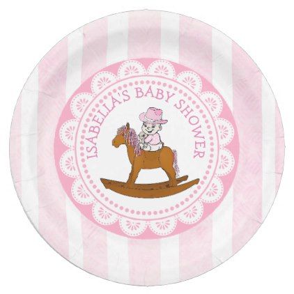 Personalized Cowgirl Baby Shower Paper Plates Personalized Cowgirl Baby Shower Paper Plates