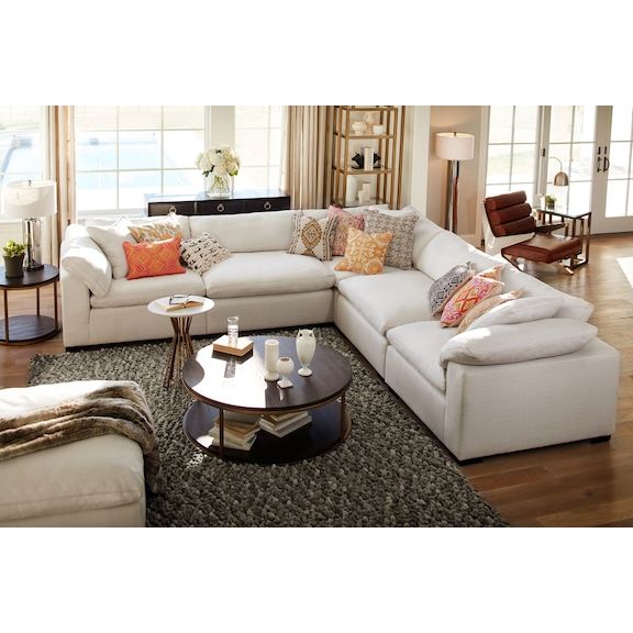 Plush 5 Piece Sectional Living Room Sets Value City Furniture