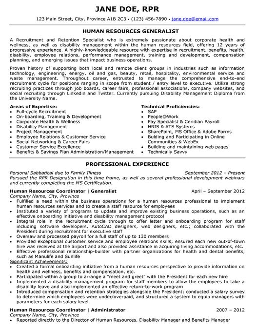 15 best Human Resources (HR) Resume Templates Samples images on