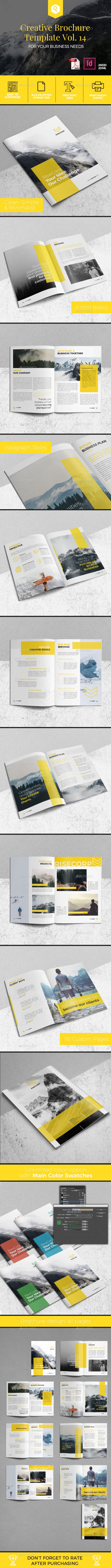 Creative Brochure Template Vol. 14 - #Corporate #Brochures Download here: https://graphicriver.net/item/creative-brochure-template-vol-14/19979736?ref=alena994