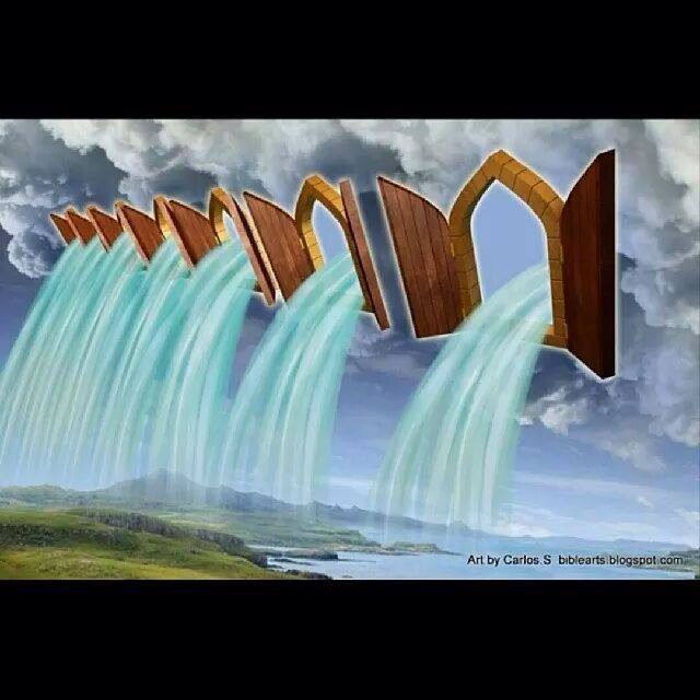 Father, in Heaven, open the flood gates of blessing in my life and in my loved
ones lives. Not for greed to about b… | Prophetic art, Prophetic painting, Bible art