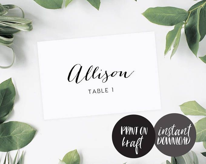 Flat Place Cards Editable Pdf Template INSTANT DOWNLOAD Name Card