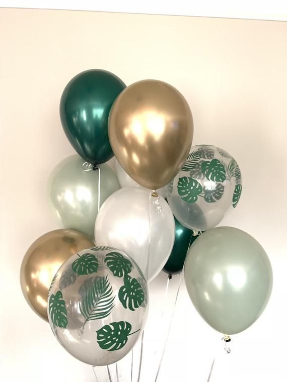 Green and Gold Balloons Sage Green Balloons Light Green Wedding Decor Chrome Gold Balloons |Sage Green Bridal Shower Decor