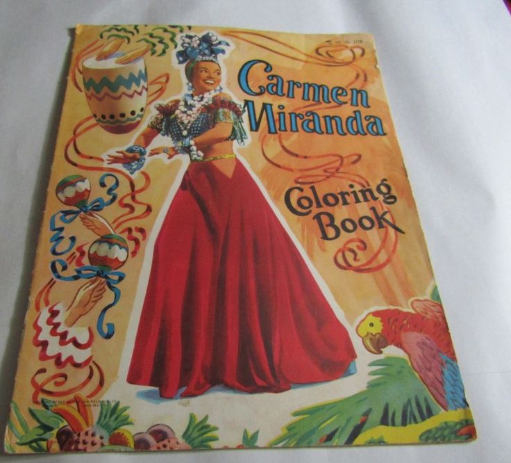 Vintage 1952 Saalfield Coloring Book Carmen Miranda 1179 Unused