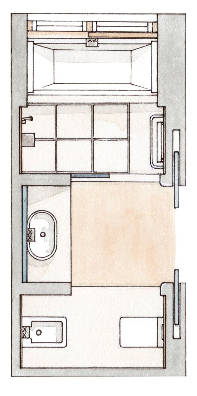 Con ducha y bañera en poco más de 7m2 · ElMueble.com · Cocinas y baños