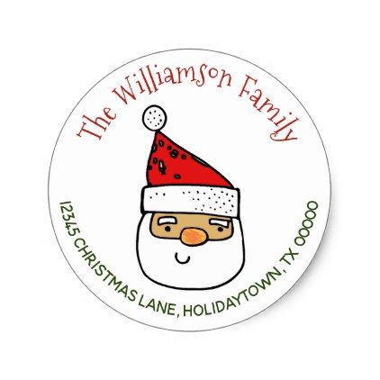return address whimsical santa