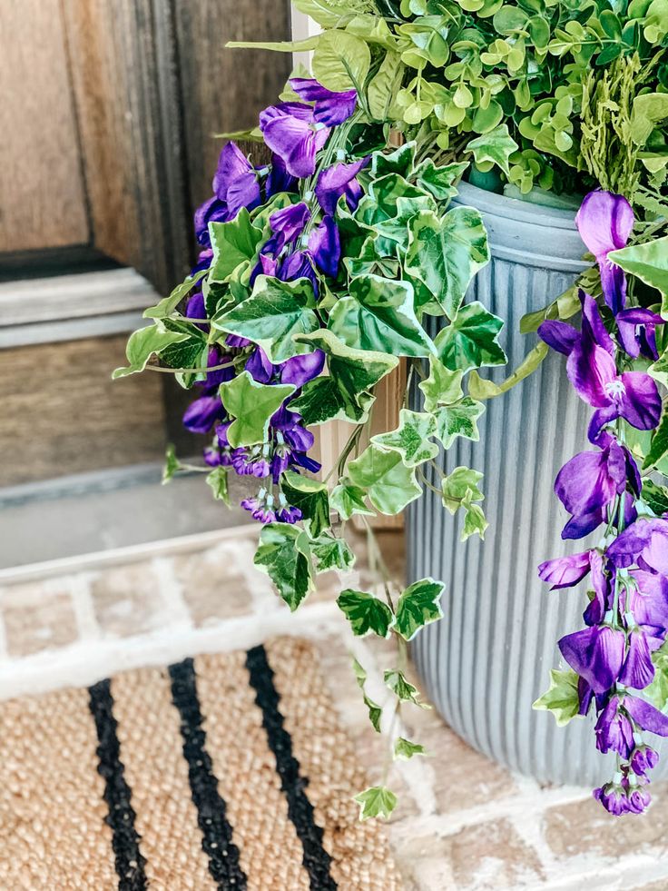 How To Fill An Outdoor Planter With Artificial Flowers And Faux Plants Flower Pots Fake Potted Plant Arrangements Flower Pots Outdoor Fake Potted Plants, Faux Flowers For Outdoor Use