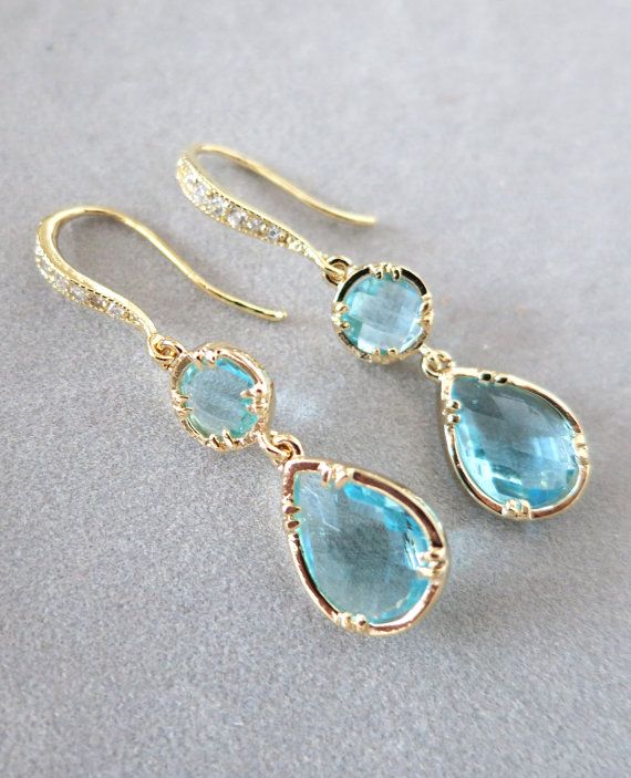 Ada Aquamarine Teardrop Earrings Blue Weddings Bridesmaid Ada Aquamarine Teardrop Earrings Blue Weddings Bridesmaid Gold Something Gifts For Her Crystal Earrin
