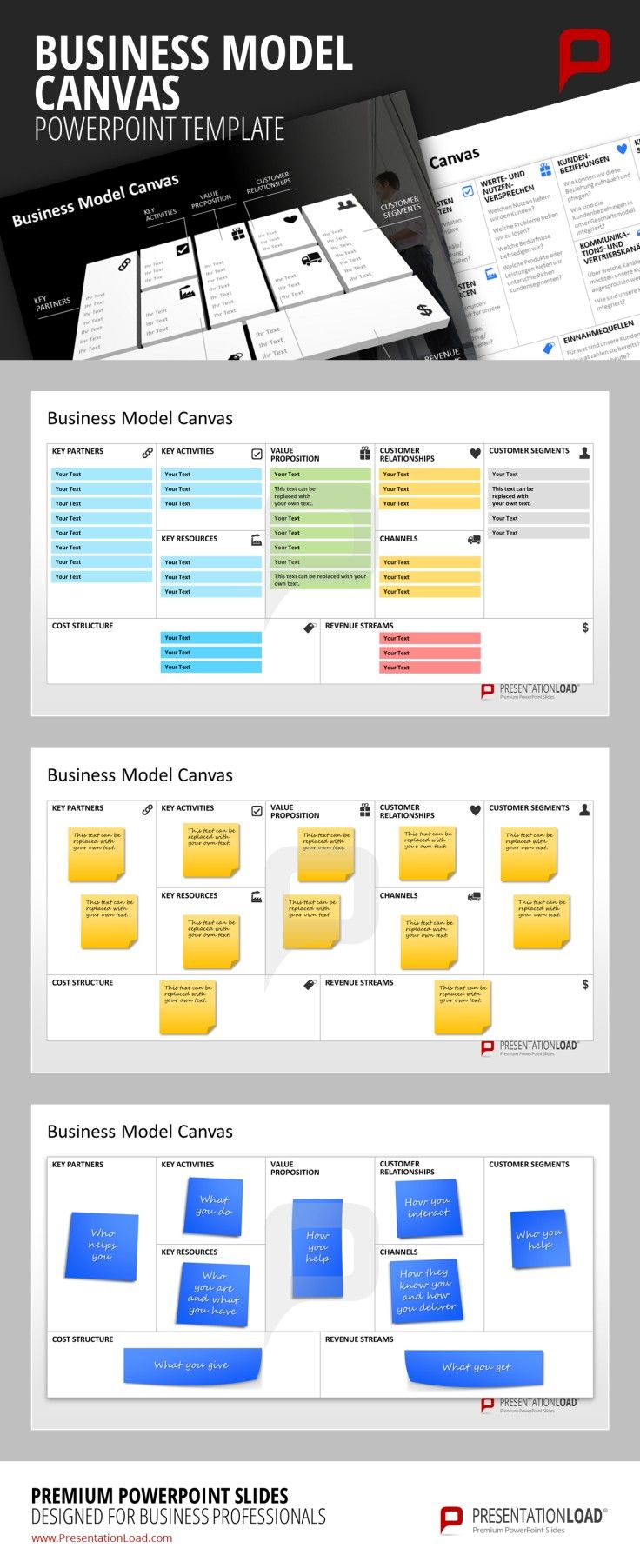 37 best business model canvas powerpoint templates images on business model templates