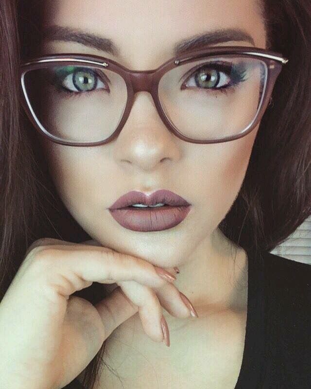 Piercing glasses shared brunette