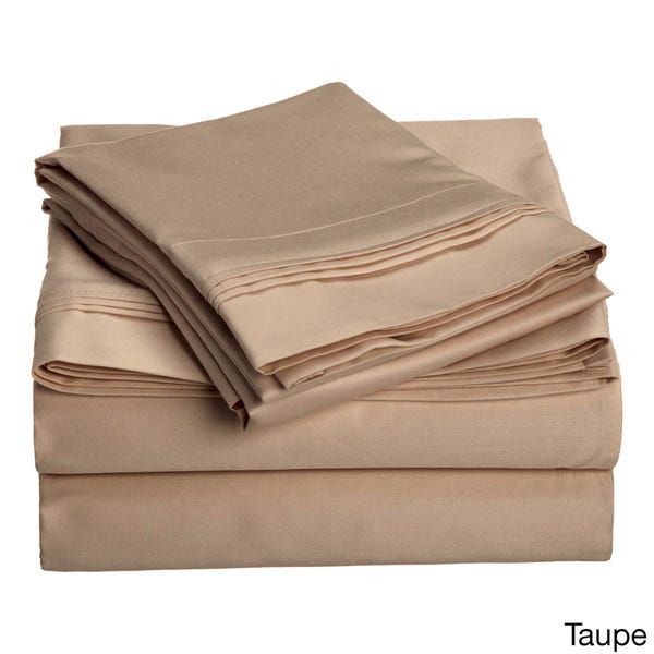Taupe Solid Deep Pocket Bed Sheet Set 1000 Count Egyptian Cotton Sheet