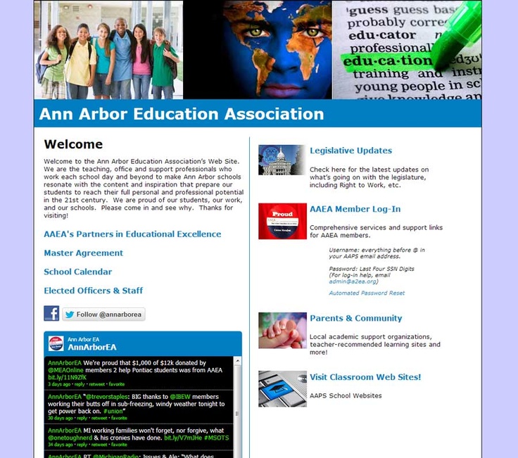 AAEA Ann Arbor Education Association Portfolio website