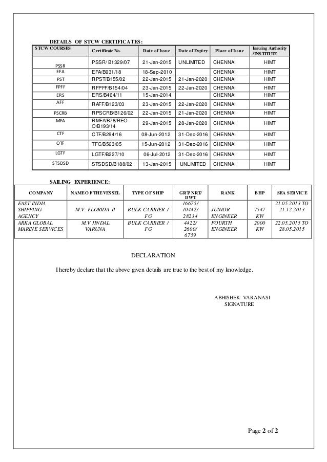 resume format for 4th