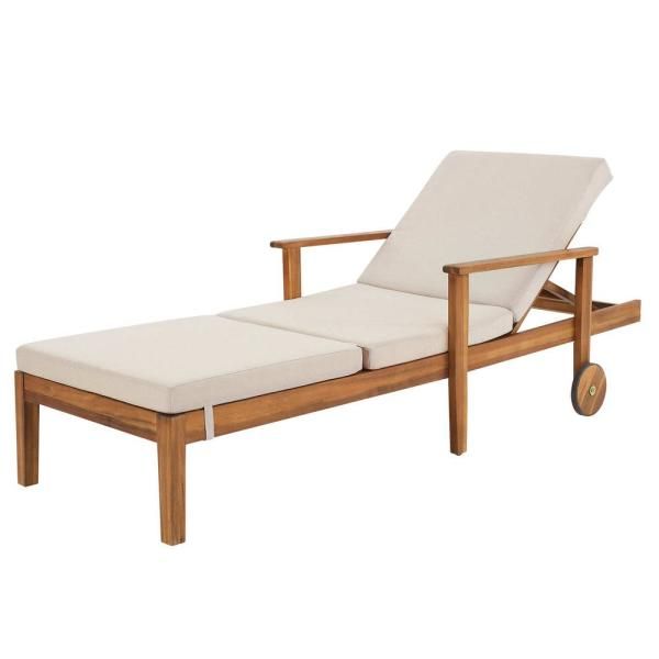 Hampton Bay Willow Glen Farmhouse Teak Wood Outdoor Patio Chaise Lounge With Wheels In Finish Beige Cushion 81883 The Home Depot - Hampton Bay Chaise Lounge Cushion Covers Hampton Bay Willow Glen Farmhouse Teak Wood Outdoor Patio Chaise Lounge With Wheels In Finish Beige Cushion 81883 The Home Depot - Hampton Bay Chaise Lounge Cushion Covers