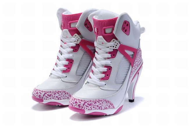 nike jordan 3.5 white and pink high heels ladies | Jordan high heels