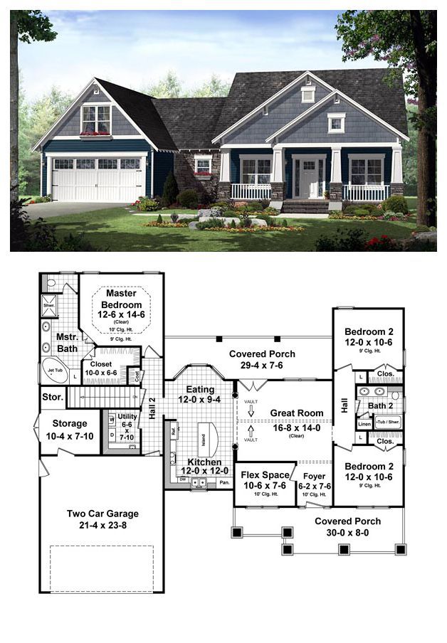 Country House Plan 55603 | Total living area: 1637 sq ft, 3 bedrooms & 2 bathroo...