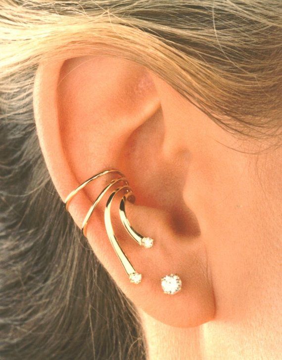 Rhodium on Silver Ear Charms Long Wave Ear Cuff Non-Pierced Earring Wraps Pearl & CZ Rhodium on Silver Ear Charms Long Wave Ear Cuff Non-Pierced Earring Wraps Pearl & CZ