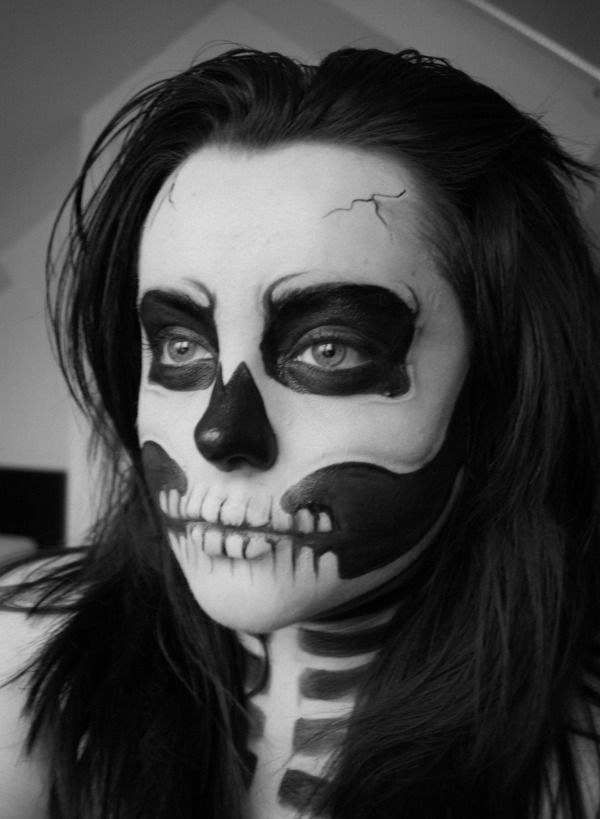skull themed halloween makeup soooo want to do this finis year - Skull Face Painting Ideas For Halloween skull themed halloween makeup soooo want to do this finis year - Skull Face Painting Ideas For Halloween
