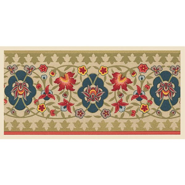 Floral Wallpaper Border liked on Polyvore featuring wallpaper | Floral