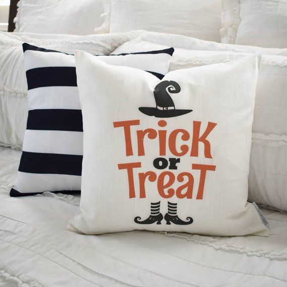 Halloween Pillow Cover, Trick of Treat Trick Or Treat Halloween Throw Pillow
