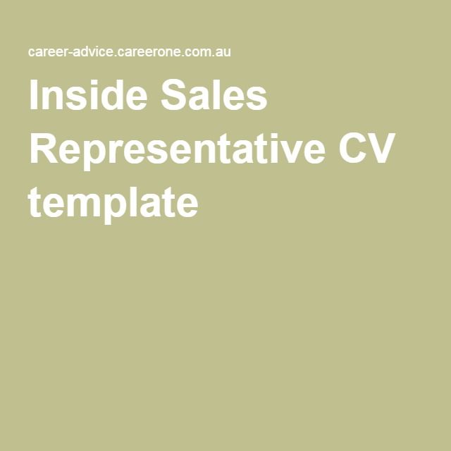 Inside Sales Representative CV template Barcelona Pinterest - inside sales resume Inside Sales Representative CV template Barcelona Pinterest - inside sales resume