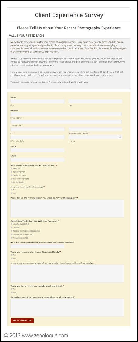 Knowing how to get testimonials from photography customers is not difficult. Here's a simple way to get your website to get client feedback for you...