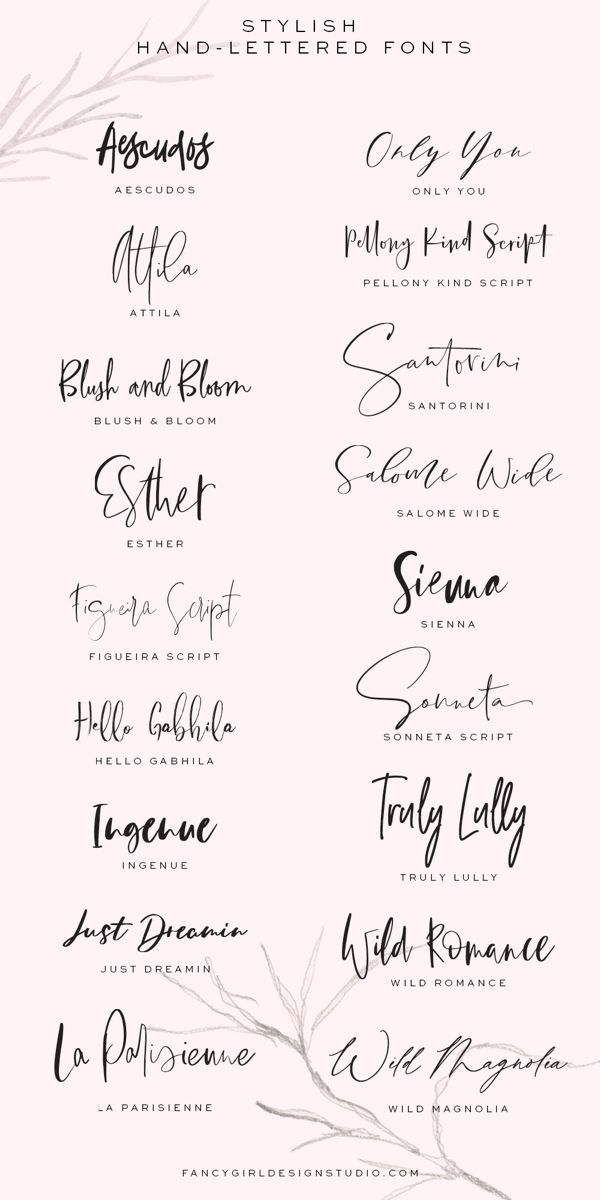 Stylish Hand Lettered Fonts Fancy Girl Designs Fuentes Manuscritas Letras Para Tatuajes Fuentes De Letras