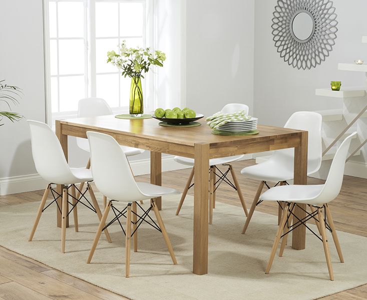 Verona 150Cm Solid Oak Extending Dining Table With Charles Eames Fair Oak Dining Room Furniture Inspiration Verona 150Cm Solid Oak Extending Dining Table With Charles Eames Magnificent Oak Dining Room Furniture Inspiration