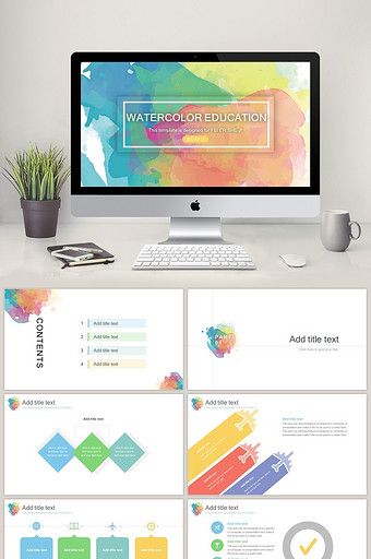 Watercolor Ink Lecture Class Education Work Report Ppt Template