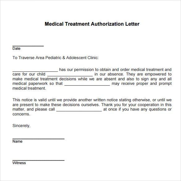 medical treatment authorization letter template child sample medical consent letter