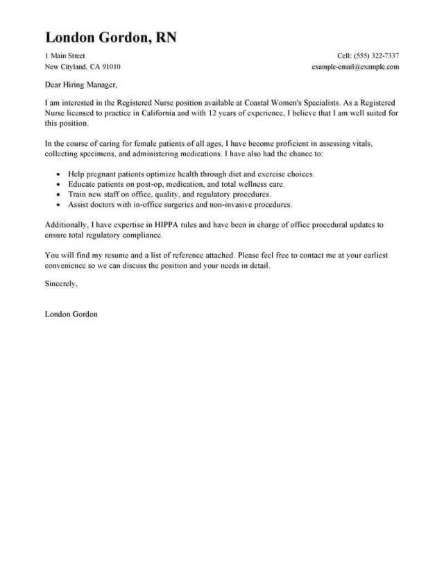 25 sample nursing cover letter cover letter examples for job cover letter examples for registered nurses